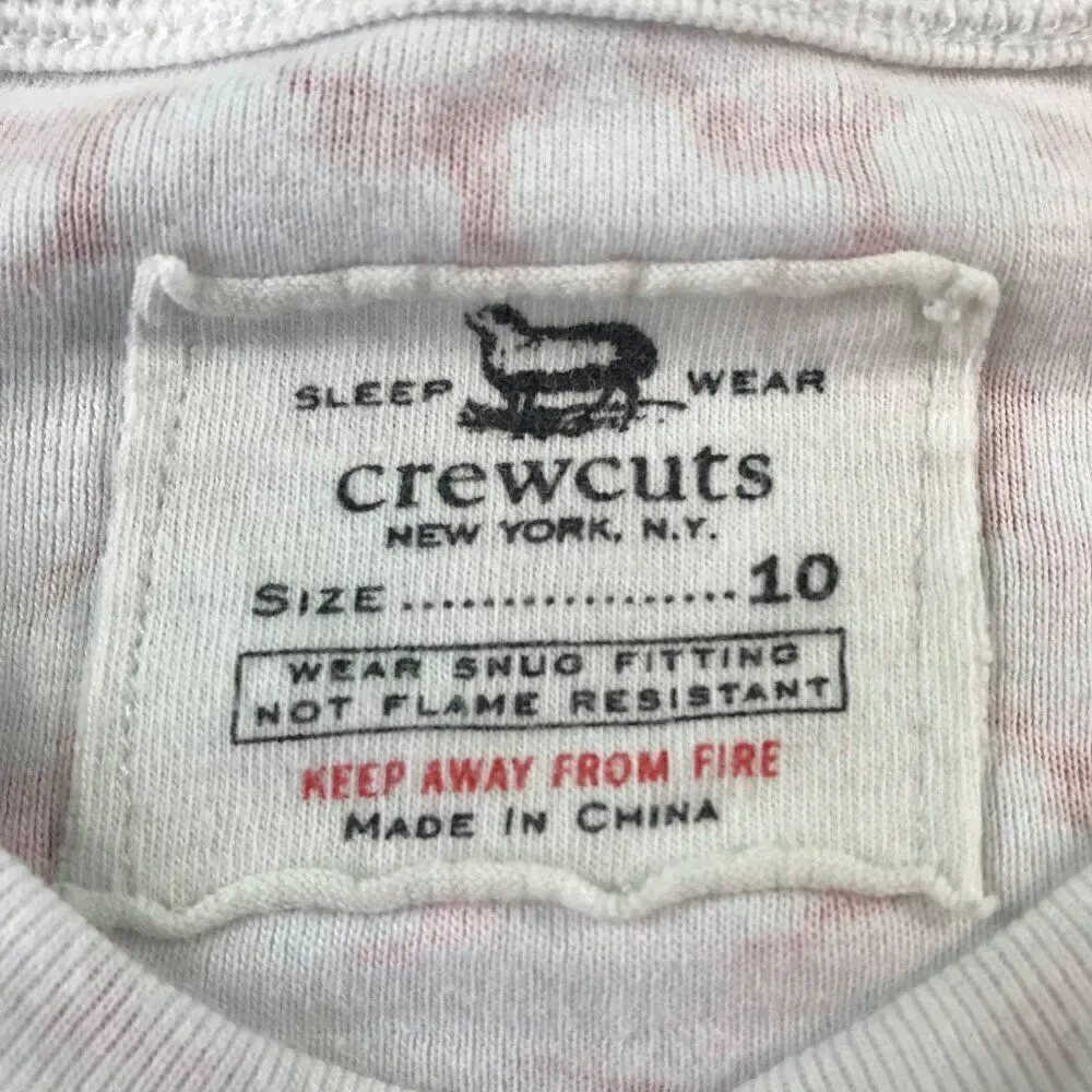 J.Crew Kids Girls Size 10 Red Prancing Reindeers White Pajama Set